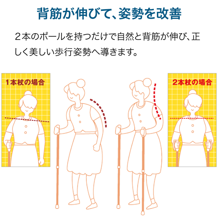ウォーキングポ－ル 男&女用セット 2本×2 合計4本 二本杖 運動 リハビリ ウォーキングポ－ル 男&女用セット 2本×2 合計4本 二本杖 運動