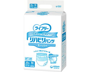 おむつ 大人 紙パンツ ライフリー リハビリパンツ スーパー 男女共用 M(ウエストサイズ60〜85cm) 20枚×4袋 吸水量800cc 56145 ユニ・チャーム | 大人用紙おむつ 紙オムツ パンツタイプ 紙パンツ