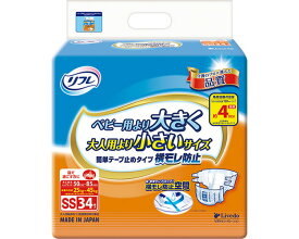 リフレ 簡単テープ止めタイプ ジュニア SS（ヒップサイズ50〜85cm） 34枚×3袋 SS34 18097 リブドゥコーポレーション │ 紙おむつ オムツ 介護 消耗品 介護用品 キッズ 子供 子ども 大人 小柄 痩せ型 おむつ テープタイプ 在宅介護 病院 福祉施設