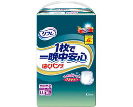リフレ はくパンツ1枚で一晩中安心 LL （ウエスト90〜125cm） 16枚×6袋入り 17663 リブドゥコーポレーション │ おむつ オムツ パンツタイプ 高齢者 介護用品 まとめ買い 病院 施設 老人ホーム デイサービス 尿漏れ 尿取り お年寄り 老人 シニア