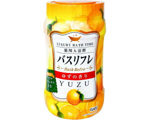 入浴剤 薬用入浴剤バスリフレ ゆずの香り 本体680g AG22781 ライオンケミカル │ 入浴剤 風呂 ミネラル リラックス 介護用品 医薬部外品 温浴効果 血行促進 肩こり 腰痛 疲労回復 保湿成分配合