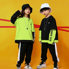 キッズダンス衣装 ヒップホップ HIPHOP 上下セットアップ トップス パンツ 子供 男の子 女の子 ガールズ チア ジャズダンス ステージ衣装 原宿 練習着 応援団 演出服 K-POP jazz 韓国風