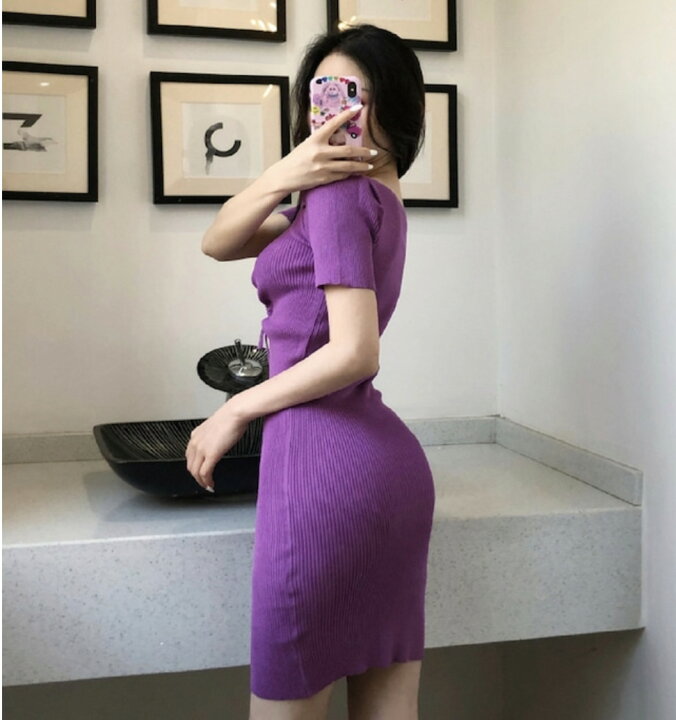 楽天市場 ココアンドユカ タイト セクシー ミニ ワンピース 胸元 リボンノースリーブ レディース 半袖 薄紫 紫 黒 黄 ライトパープル パープル ブラック イエロー M B0976q49cd Panenka