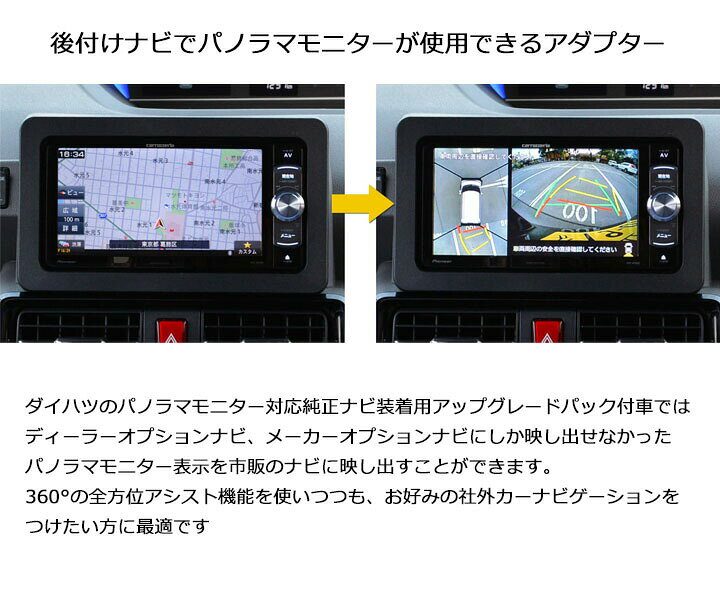 楽天市場】トヨタダイハツ車用【パノラマモニター変換変換アダプター 