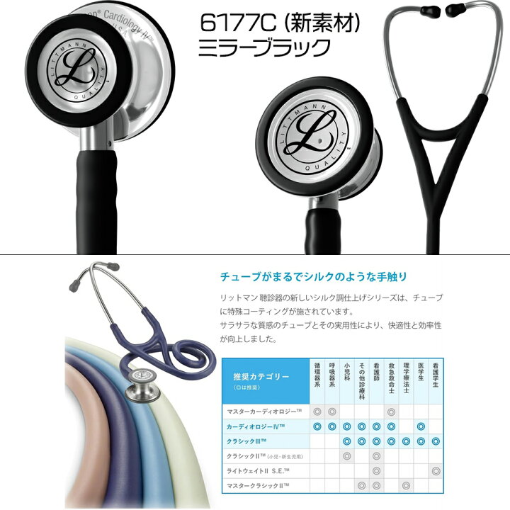 楽天市場】刻印対応 聴診器 カーディオロジー4【全33色】3M Littmann 