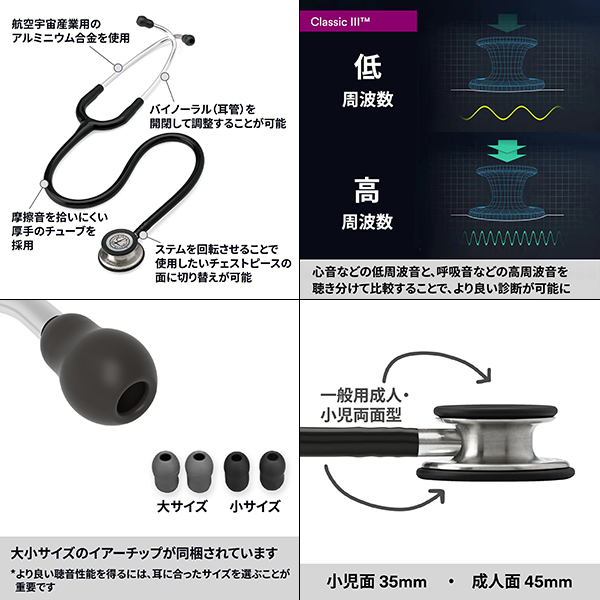 楽天市場】リットマン 聴診器 クラシック3 ブラックエディション 5803 