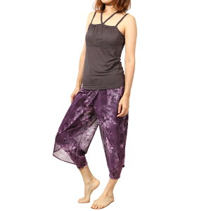 【10%OFFクーポン発行中】ヨガパンツ ヨガウェア レディース フレアパンツ かわいい おしゃれ ホットヨガ ヨガ ジニーパンツ サルエルパンツ ガウチョパンツ プリント レイヤード フィット