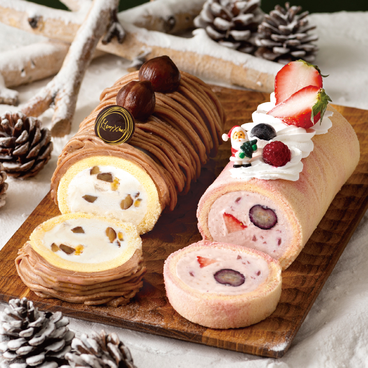 アイス アイスケーキ 2本セット 宅配便配送 約14cm モンブラン ミッスクベリー アイスミルク お取り寄せ ツインロールアイス スイーツ ケーキ ギフト セット おすすめ クリスマスケーキ 2021 クリスマス