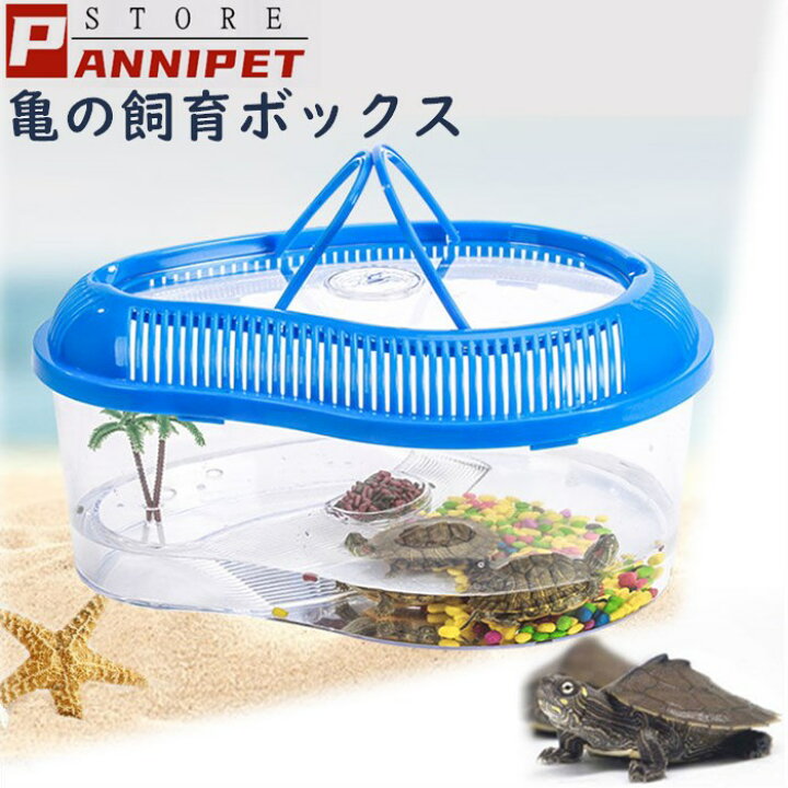 楽天市場 亀 カメ 水槽 タートルタンク カメ生息地 爬虫類 飼育ケース ザリガニ 水槽 飼育ケース 観察 送料無料 Panni