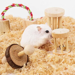 5個セット ハムスター おもちゃ 木製 無添加 かじり木 噛む玩具 遊び ウサギ 小動物 ボール ブランコ ハウス 飾り 天然 安全 ストレス解消 ウサギ