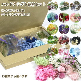 ハンドメイド 花材 詰合わせ 送料無料『 ハンドクラフト 花材セット 』12種類 プリザーブドフラワー ドライフラワー 材料 花 フラワーパーツ ディフューザー アクセサリー ワークショップ 体験 イベント おうち時間 ゆうパケ 全国配送 /FMGP
