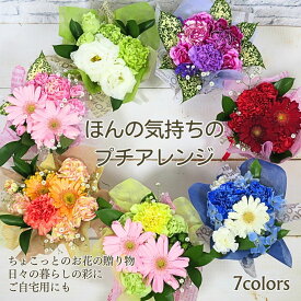 誕生日 花 ギフト【送料無料】『 ほんの気持ち の プチアレンジ 』7colors 季節 プチギフト 7 生花 フラワー ギフト そのまま飾れる アレンジメント プレゼント バースデー 出産祝い お見舞い 花 ペット お供え/FGP