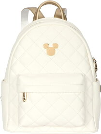 リュックサックバッグ ディズニー 正規代理店ライセンス レザーバックパック ショルダーバッグ ゴールドの金具 デザインキャラクタープリント入り PUレザー製