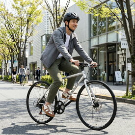 【完成車お届け可能】ACEXIS クロスバイク 自転車 シマノ7段変速 適応身長160cm以上 厚手クッションサドル ディスクブレーキ 通勤 通学 プレゼント 誕生日