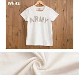 ARMY-WHRD【ネコポス便発送可】PAOPAO オリジナル カレッジ ロゴ プリント オリジナル Tシャツ【半袖 重ね着 レイヤード 山ガール アメカジ ストリート系 Tee ナチュラル ゆるカジ カジュアル 古着風 お買得 セール ホワイト レッド M Lサイズ レディース】【あす楽対応】