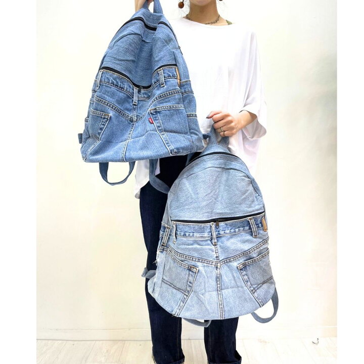 楽天市場】【すべて一点モノ！】 リメイクデニムリュック デニムBAG 
