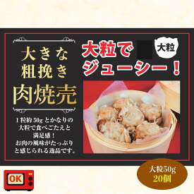 焼売 大きな粗挽肉焼売（50g 合計20個）送料無料 シュウマイ しゅうまい お返し ギフト 冷凍 おつまみ お取り寄せ 中華