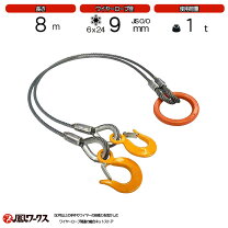 楽天市場】2点吊 ワイヤー 9mm 2m 1tの通販