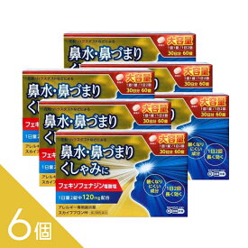花粉症に！ アレグラ激安ジェネリック 6個 【第2類医薬品】『スカイブブロンHI 60錠 』 アレルギー専用鼻炎薬 しっかり効くのに「眠くなりにくい」 口が乾きにくい【アレグラ アレルビと同じ処方】 【税制対象商品】