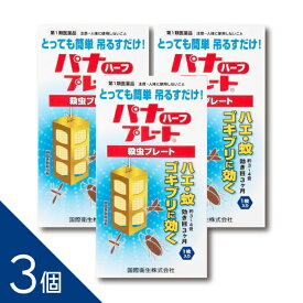 【3個】『パナプレートハーフ 60g 1枚入り』3〜4畳用 吊るすだけ！ ハエ 蚊 ゴキブリ 殺虫プレート 害虫退治 害虫駆除【第1類医薬品】
