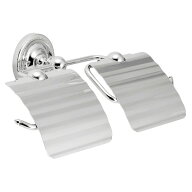 640739 おしゃれな真鍮製トイレットペーパーホルダーダブル（ヴィクトリアン・クロム）｜アンティーク調…