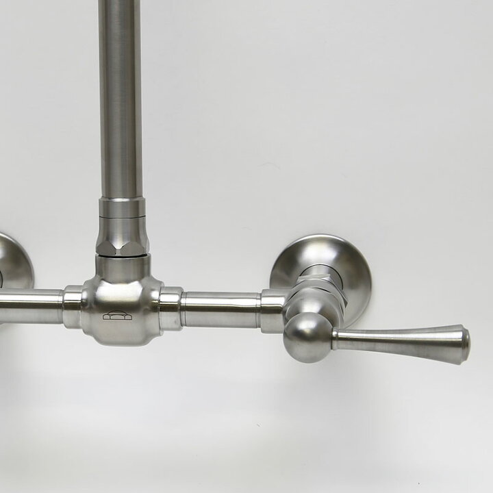 楽天市場】Hornbeam ivy ステンレス キッチン用 壁付水栓 ウォールマウント ブリッジミキサー (メタルレバー) / シャワースプレー 混合栓 fusion 1212UK-M52 : 個性派水回りショップ パパサラダ