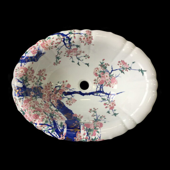 楽天市場】【有田焼】伊万里焼 染錦金彩桜絵 洗面器 （花型） ART2 