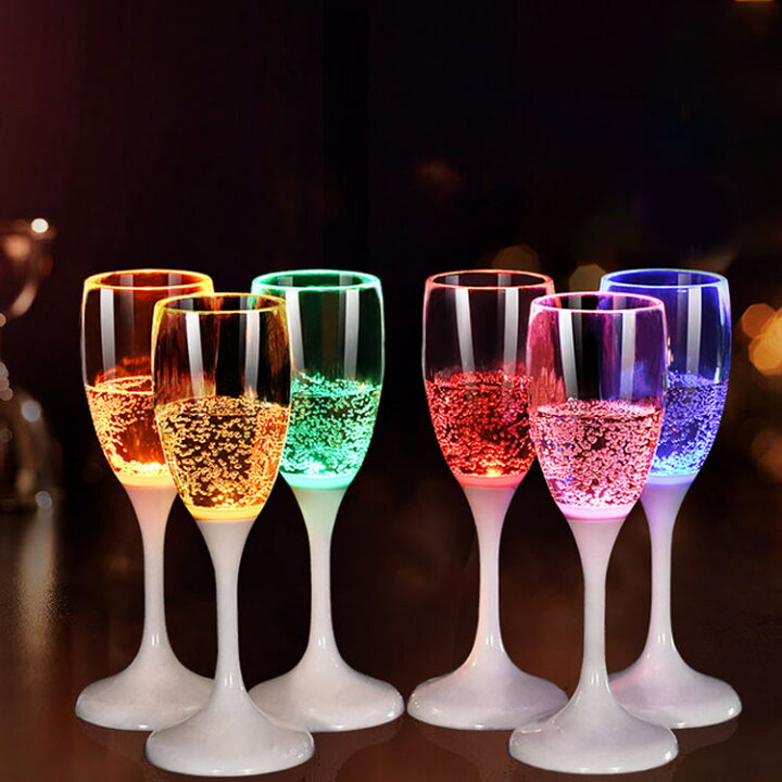 楽天市場】 150ml 光る 6色 結婚式 6脚セット LED ウィスキーグラス  