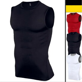 加圧シャツ メンズ スポーツウェア タンクトップ ノースリーブ アンダー Tシャツ コンプレッションウェア インナー トレーニング 夏 父の日 メンズファッション 送料無料