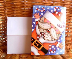 USA NX}XJ[h T^ Santa Pops Christmas Card Cane