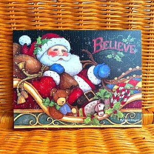 LANG �����O �N���X�}�X�J�[�h �\���ɏ�����T���^���� Believe Santa