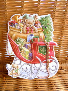 �킸���̂ݓ��ׁI USA Carol Wilson �L�������E�B���\�� �_�C�J�b�g�N���X�}�X�J�[�h Christmas Sleigh