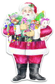Carol Wilson キャロルウィルソン ダイカットクリスマスカード サンタ Santa with Presents