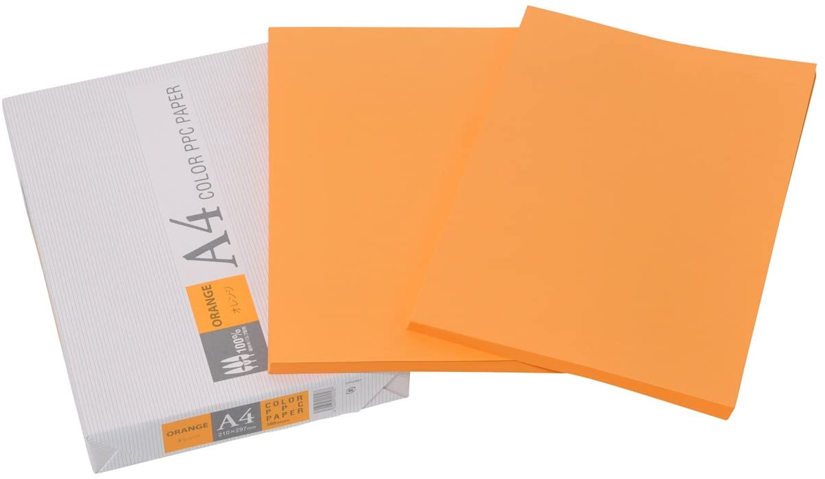 通販 新品 オレンジ A4 2500枚(500枚×5冊) 紙厚0.09mm F-WY APP カラ-コピ-用紙 目玉 - その他 - hlt.no