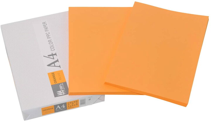 APPJ カラーコピー用紙 A4 500枚 オレンジ ペーパーミツヤマ 