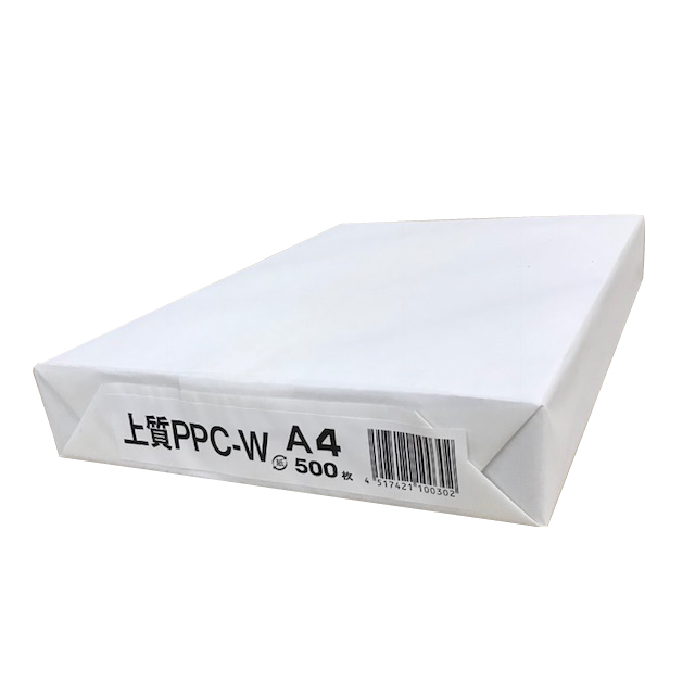 高品質な国産 高白色PPC用紙 日本製紙 永遠の定番モデル 上質PPC-W A4 コピー用紙 ブランド品 高白色 バージンパルプ100％ 500枚