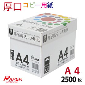 厚口 高白色 コピー用紙 A4 2500枚 (500枚×5〆) APPJ インクジェット対応 高品質マルチ用紙 【北海道 沖縄は配送不可】
