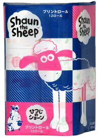 【送料別】ひつじのショーン　トイレットペーパー　ダブル　キャラクター　プリント　25m　12ロール・8パック　96ロール　ギフト　まとめ買い　トイレトレーニング