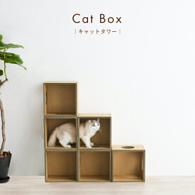 【環境に優しい 猫家具】キャットタワー キャットハウス 棚 収納 ボックス おしゃれ 据え置き【キャットボックス】猫 ナチュラル 段ボール ダンボール 軽量 デザインオブジェ インテリア 室内 日本メーカー
