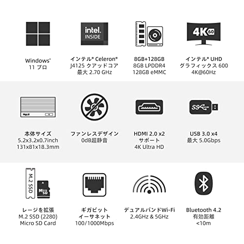 楽天市場】ファンレス ミニPC 小型PC Quieter2Q Celeron J4125 8GB
