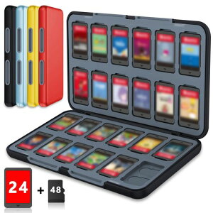 �ySwitch 2�Ή��z �Q�[���J�[�h�P�[�X|�Q�[���J�[�h24��+Micro SD48�����[�E��e�ʃP�[�X�ESwitch/Lite/OLED�Ή��E�}�O�l�b�g���J�E�n�[�h�V�F���E�\�t�g���b�v�E���R���[�E�z�R���h�~�E�ϏՌ��c