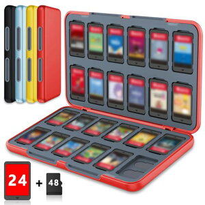 �ySwitch 2�Ή��z �Q�[���J�[�h�P�[�X|�Q�[���J�[�h24��+Micro SD48�����[�E��e�ʃP�[�X�ESwitch/Lite/OLED�Ή��E�}�O�l�b�g���J�E�n�[�h�V�F���E�\�t�g���b�v�E���R���[�E�z�R���h�~�E�ϏՌ��c