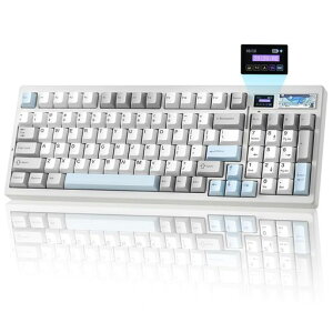 YUNZII IF99 96%���C�A�E�g ���C�����X �Q�[�~���O�L�[�{�[�h ���J�j�J�� BLUETOOTH/2.4G/�L�� LCD�X�N���[�� QMK/VIA�v���O���}�u�� �K�X�P�b�g���� �z�b�g�X���b�v RGB MAC/WIN�Ή� �Z�K�F�؎擾