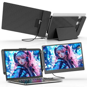 Laptomo S1 �f���A�����j�^�[ 14�C���` IPS �|�[�^�u�����j�^�[FHD 1080P �f���A���X�N���[���m�[�g�p�\�R���f�B�X�v���C�g�� �A�ɓK�p�m�[�g�p�\�R��13-17�C���` USB-C/HDMI�|�[�g�t���A�Ή�