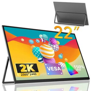 EVICIV ���o�C�����j�^�[ 22�C���` 2K ���� QLED ���o�C���f�B�X�v���C �����^ �X�^���h�t�� �|�[�^�u�����j�^�[ ����� 2560x1440 150% sRGB IPS �t���p�l�� �Ǌ|�� VESA�Ή� HDR �����^�� �T�u���j�c