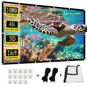 HUANYINGBJB �v���W�F�N�^�[�X�N���[�� 4K 16:9 HD ���A�t�����g�v���W�F�N�^�[�X�N���[�� �܂肽���ݎ��v���W�F�N�V�����X�N���[�� ���ʃ|�[�^�u�� ���O �����v���W�F�N�^�[�X�N���[�� �f��c