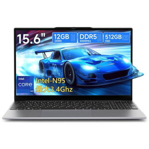 2026�ŐV�m�[�g�p�\�R�� Intel-N95 �ő�3.4GHz 4�R�A4�X���b�h �m�[�gPC Win11 Pro 38Wh��e�ʃo�b�e���[ �m�[�g�p�\�R�� 15.6�C���` 12GB DDR5+512GB �p�\�R�� 1920x1080 IPS�t��
