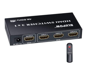 BLUPOW HDMI�ؑ֊� 3����1�o�� 4K 60Hz HDR 3D HDMI2.0 HDCP2.2�Ή� hdmi�Z���N�^�[�X�C�b�` �؂�ւ��@PS4�EXbox�EBlu-ray palyer�EPC�EFire TV�ȂǑΉ� VA73
