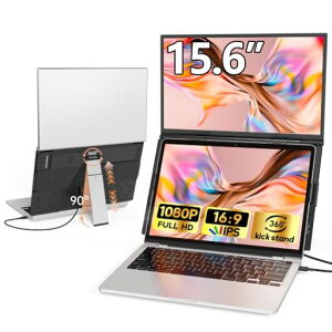 Laptomo �f���A�� ���o�C�����j�^�[ 15.6�C���` �f���A���f�B�X�v���C IPS FHD 1080P �����^�m�[�gPC�㕔���j�^�[ �����^�� �m�[�g�p�\�R���p���j�^�[�܂肽���� �|�[�^�u�����j�^�g�� �y�ʂ�USB�c