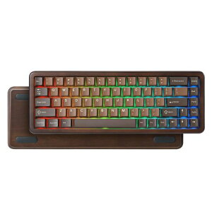 YUNZII WOOD68 ���C�����X���J�j�J���L�[�{�[�h 68%���C�A�E�g �ؐ� �Q�[�~���O�L�[�{�[�h BT/2.4G/USB-C RGB�o�b�N���C�g �g���C�}�E���g�\�� �z�b�g�X���b�v�Ή� PBT���؈���L�[�L���b�v Mac/Windo�c